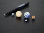 Tiny Mercury, Venus, Earth, Mars & Moon