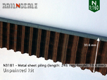 Metal sheet piling w/ covering crossbeam (N 1:160)
