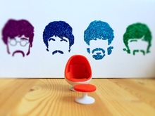 Egg Chair Dome: Red & White (1:24 Scale) Thumbnail