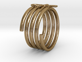 Spiral Ring in Polished Gold Steel