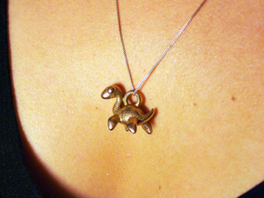 Nessie Necklace Pendant in Polished Bronzed Silver Steel