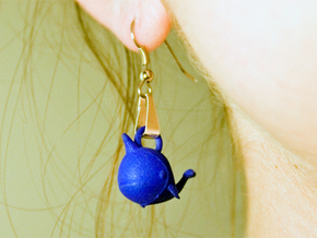 Whale "In Disguise" Earrings in Blue Processed Versatile Plastic