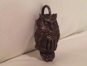 Owl Pendant in Polished Bronze Steel