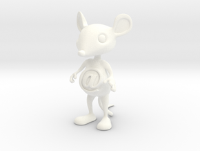 Tiny @Belly Mouse in White Processed Versatile Plastic