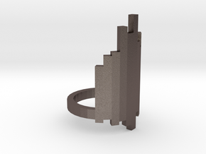 Ring Tower (size 9) in Polished Bronzed Silver Steel
