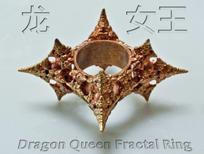 Dragon Fractal Ring 21mm in Natural Bronze