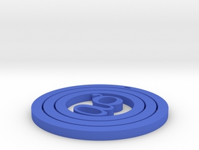 Coaster Round in Blue Processed Versatile Plastic