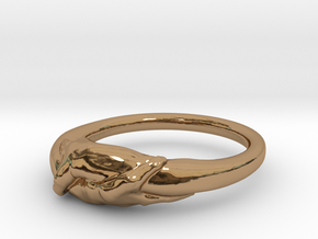 Rome Handshake Ring Size(US)-7 (17.35 MM) in Polished Brass