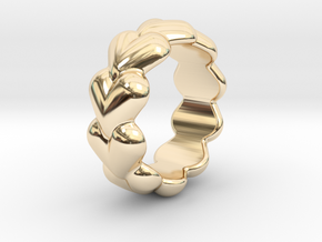 Heart Ring 17 - Italian Size 17 in 14k Gold Plated Brass