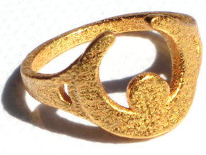 Moon Ring in Polished Gold Steel