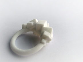 Rock Ring size 7 in White Natural Versatile Plastic