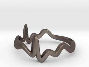 Ecg Ring (Size 13) in Polished Bronzed Silver Steel