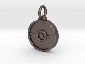Pokeball Pendant in Polished Bronzed Silver Steel