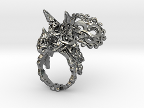 Tricera Ring (Size 6) in Polished Silver