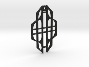 Art Deco Pendant in Black Natural Versatile Plastic