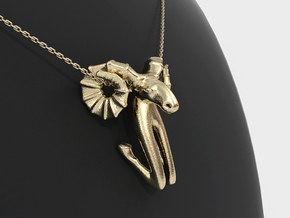 Aries Zodiac Pendant in 14k Gold Plated Brass