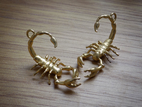 Scorpius Earrings  in Natural Brass