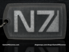N7 Dog tag (Trapped Wax)  in Tan Fine Detail Plastic