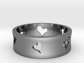 Lovers Series - Hearts in Fine Detail Polished Silver