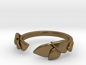 Delicate Leafs Ring in Natural Bronze: Extra Small
