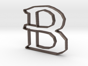 Typography Pendant B in Polished Bronzed Silver Steel