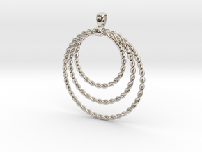  Three Rope Pendant/ Necklace in Rhodium Plated Brass