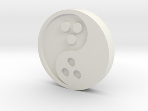 Ying Yang Coin in White Natural Versatile Plastic