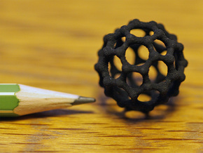 Buckyball C60 Nano Carbon Small (2cm) in Black Natural Versatile Plastic