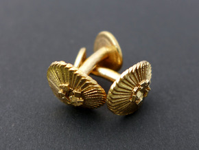 Coccolithus Cufflinks - Science Jewelry in Natural Bronze