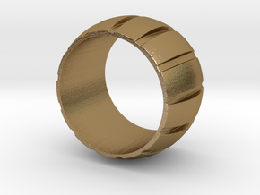 Smoothed Gear Ring - Size 6 in Polished Gold Steel