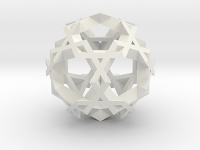 Asterisk Ball - 2.4 cm in White Natural Versatile Plastic