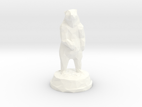 Standing Bear with Mount in White Processed Versatile Plastic