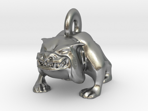 Bulldog Pendant in Natural Silver