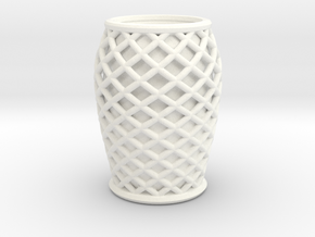 Rounded Vase (3.5" Height) in White Processed Versatile Plastic