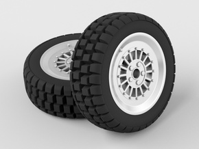 Hard mud tire for 1/24 scale model car in Black Natural Versatile Plastic