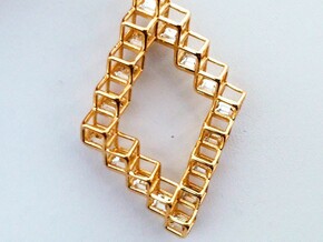 Cube Earrings 1  "Points of View" collection in 14k Gold Plated Brass