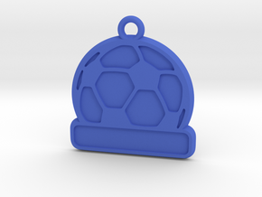 Football / Soccer Ball Keychain (solid) in Blue Processed Versatile Plastic