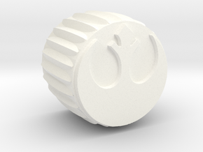 Rebel Insignia Guitar Knob without Flange in White Processed Versatile Plastic
