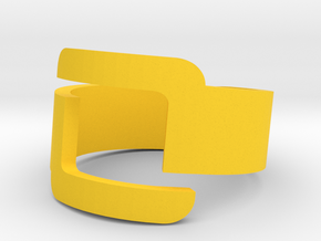Connector Cool Plastic Ring [Size 8] in Yellow Processed Versatile Plastic
