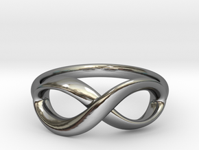 Infinity Ring in Fine Detail Polished Silver: 8 / 56.75