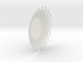 Giant Flower Spiral Center Dish2 - OpenSCAD Model in White Natural Versatile Plastic