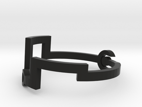 Link [Bangle Bracelet ∅ 6 cm] in Black Natural Versatile Plastic
