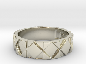 Futuristic Rhombus Ring Size 9 in 14k White Gold
