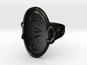 Name Engraved Ring in Matte Black Steel: 8.5 / 58