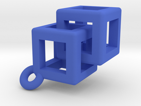 Impossible rounded cubes. in Blue Processed Versatile Plastic