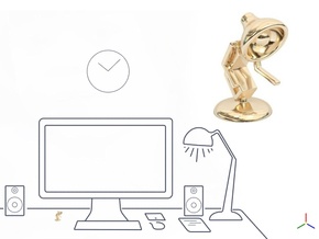 Lala says, "Shake hand with me" - Desktoys in 14K Yellow Gold