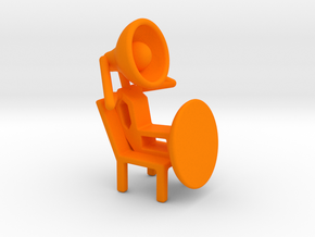 Lala - Relaxing in chair - DeskToys in Orange Processed Versatile Plastic