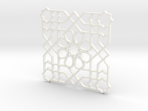 Moroccan Pattern in White Processed Versatile Plastic