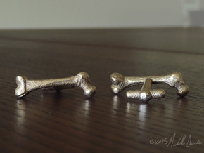 Anatomical Femur Cufflinks in Polished Bronzed Silver Steel