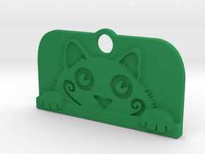 Voyeur Cat Pendant - Small in Green Processed Versatile Plastic